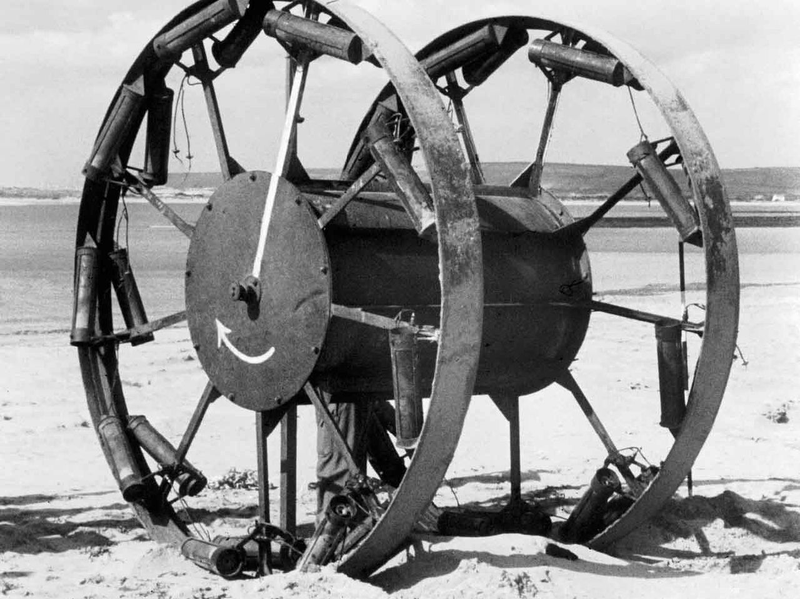Prueba de un Panjandrum a comienzos de la década de los 40. Foto: Wikipedia